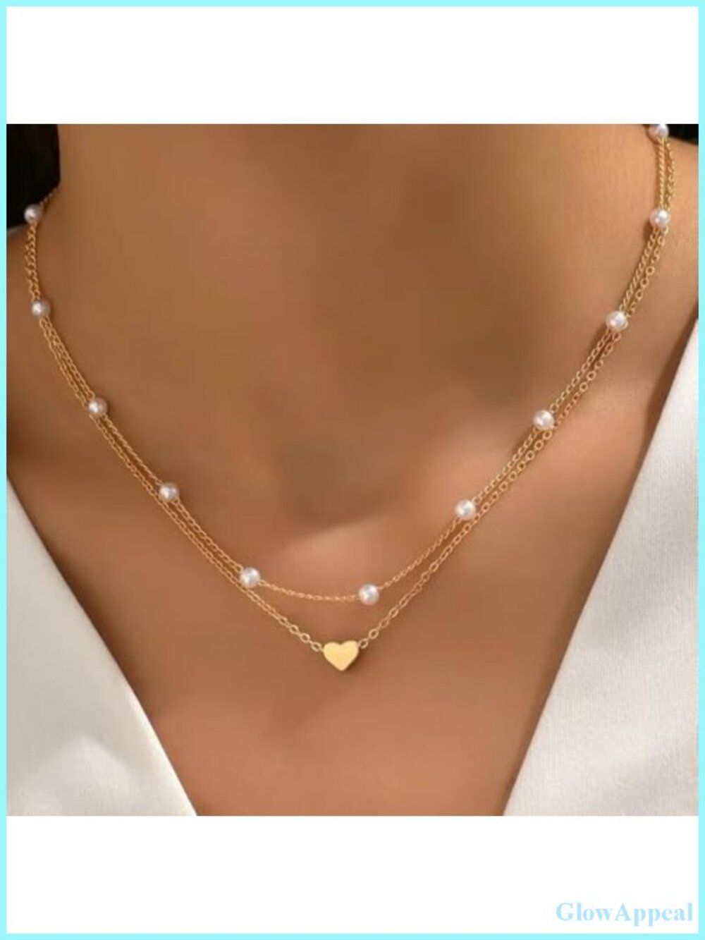 Minimalist Heart Pendant Choker Necklace Thin Dainty Chain Women Fashion